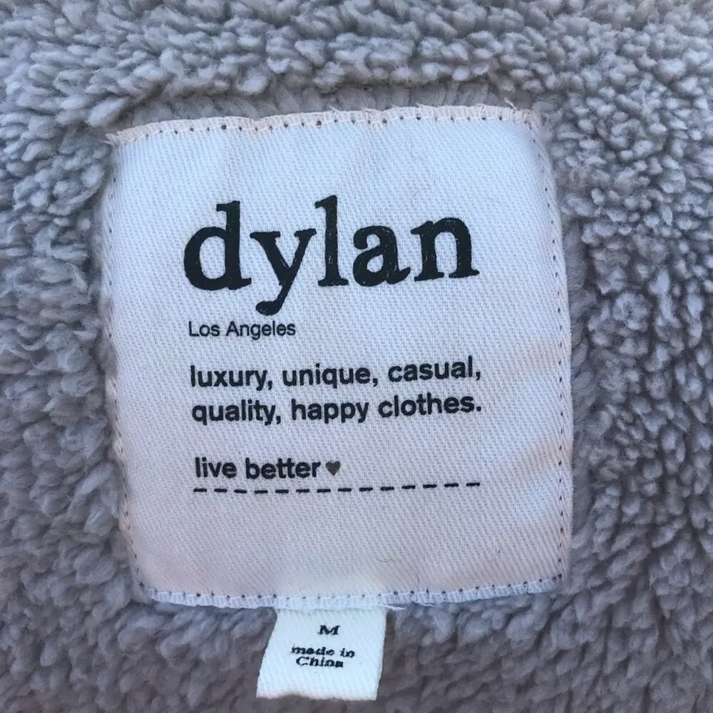 Dylan red faux shearling vest snap closure Medium